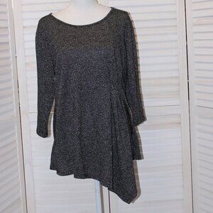 Lane Bryant Knit Top Black with Silver 14/16 NWT